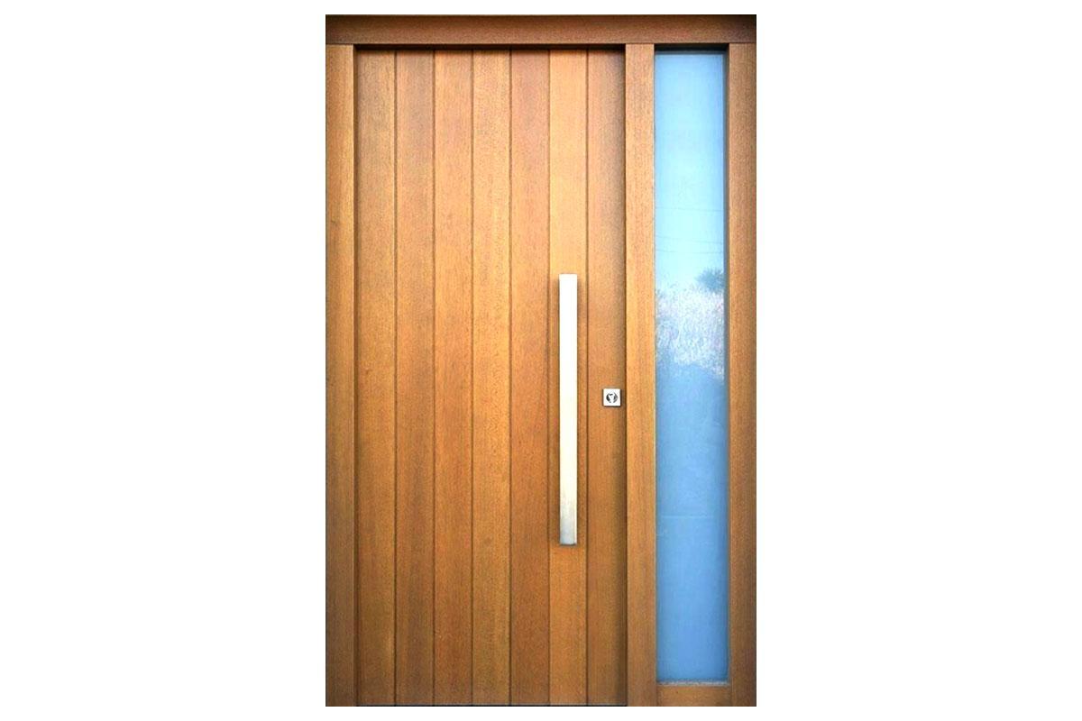 Prime Entrance Vertical Panel Design Teak Wooden Main Door with Solid Side Glass