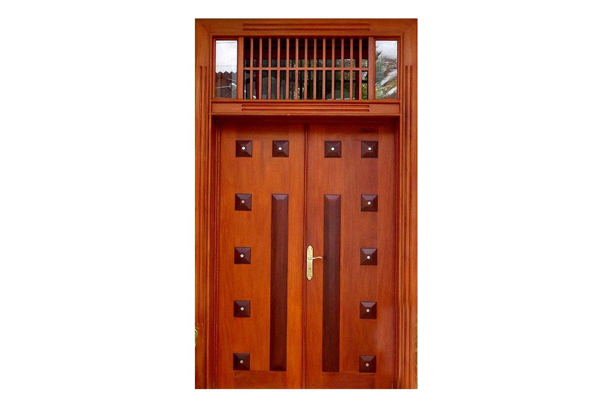 Carved Mahogany Wooden Main Entry Double Door